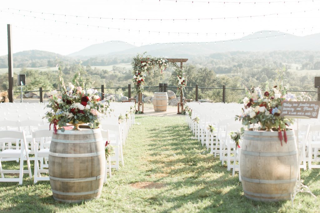 Ceremony design set up at Blue Valley Vineyard and Winery